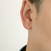 YiJian s925纯银耳钉男生单只小号简约个性 百搭超闪通勤耳饰品女