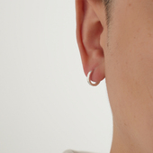 yijianstudio s925纯银拉丝耳圈耳环耳饰小众设计风学生耳钉男女