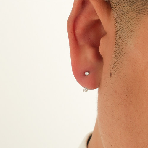 s925纯银后挂式耳钉简约两戴