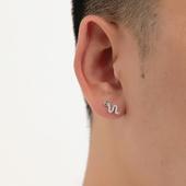 YiJian 925纯银耳钉男蛇动物造型小巧时尚 百搭潮流耳饰女欧美耳环