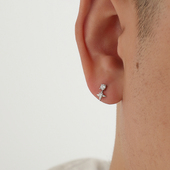 YiJian s925纯银耳钉男生四角星简约小众几何耳环女耳饰品百搭