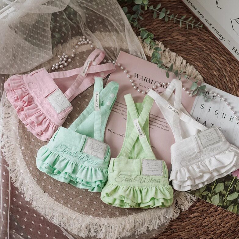 淘淘花瓣新品四色超细灯芯绒背带裙宠物衣服半身裙背带可调节狗狗