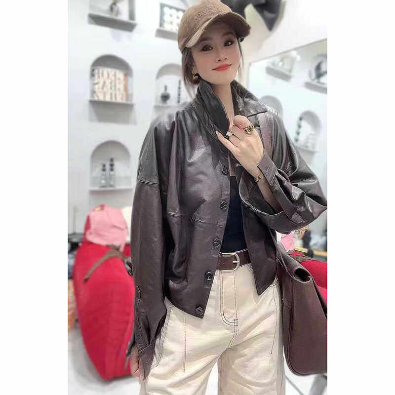新款韩版休闲宽松短款皮衣外套女小个子机车服夹克上衣潮