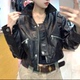 外套高级感小个子棉服短款 秋冬新款 真皮皮衣女爆款 加棉皮衣