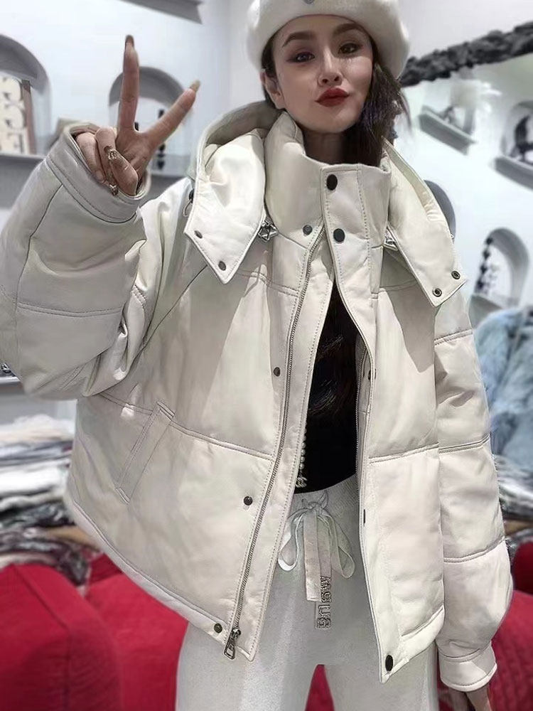 欧品雅壹宽松常规羽绒服皮衣