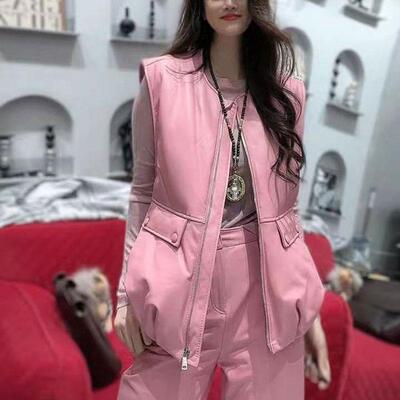 拉链通勤常规圆领马甲