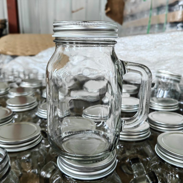 玻璃把手杯花茶水杯口杯带盖子加厚瓶子密封图片