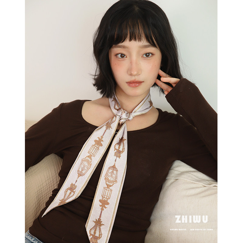 知雾原创丝巾高级感系脖飘带图片