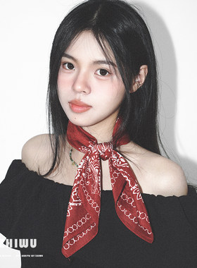 知雾精选腰果花丝棉小方巾女