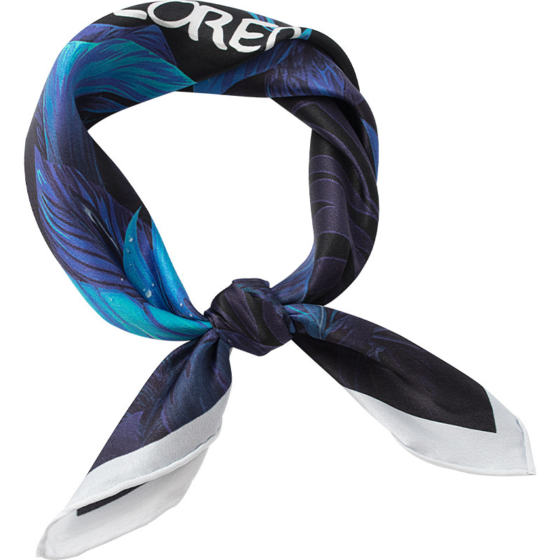 「知雾Silk工作室」幽蓝叶子~小众原创真丝小方巾女桑蚕丝小丝巾,服饰配件/皮带/帽子/围巾,围巾/丝巾/披肩,淘宝优惠券,粉丝福利购,淘宝优惠卷