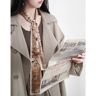 「知雾原创」喜上眉梢~中国风丝巾小长条女发带领巾绑包丝带腰带