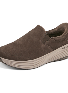 Skechers斯凯奇2025新款男士秋冬加绒轻量舒适一脚蹬健步鞋217008