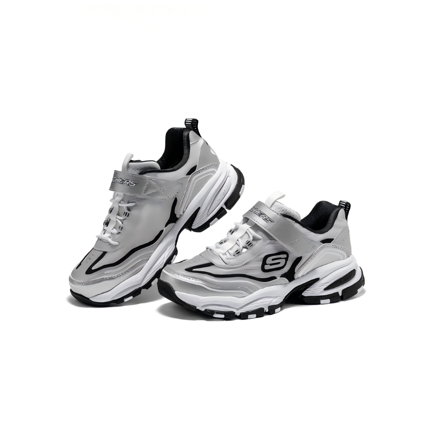 Skechers2026新款男童舒适修休闲百搭魔术贴老爹鞋417109L