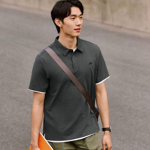 Skechers斯凯奇夏季男士吸湿速干简约百搭短袖POLO衫P226M183