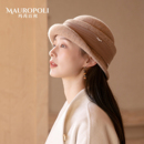 帽子 卷边渔夫帽高级感显脸小薄款 赫本风羊毛礼帽女秋冬新款 法式