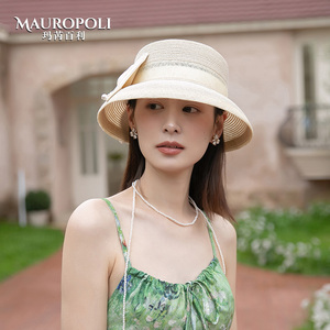 夏天遮阳草帽女款2026新款可折叠灯罩礼帽夏季时尚女士防晒太阳帽