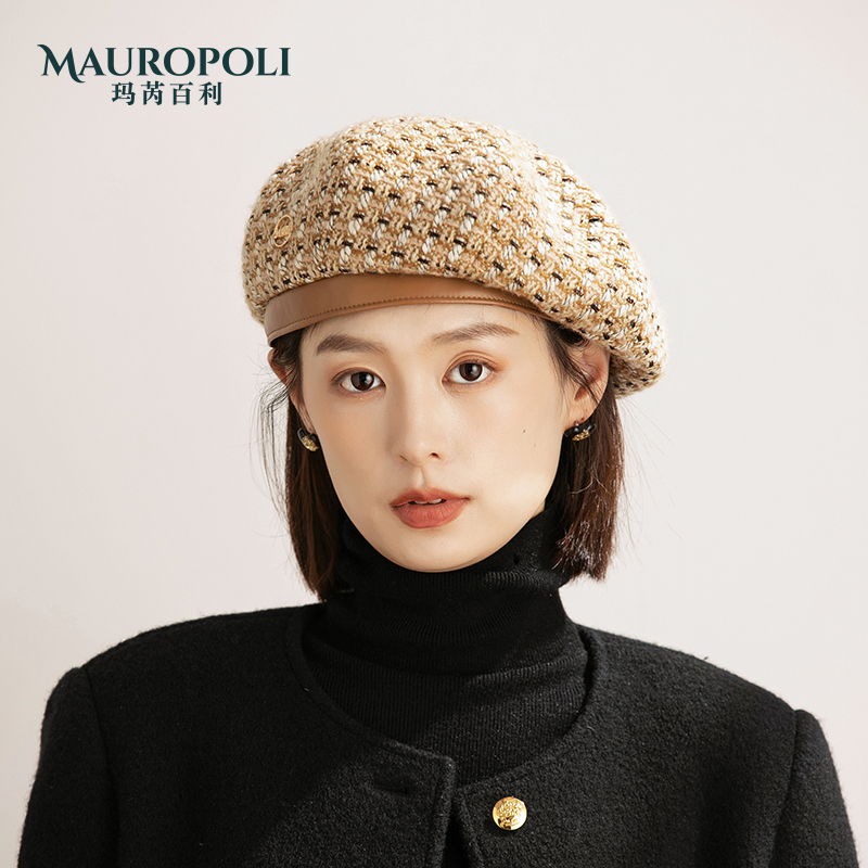 mauropoli贝雷帽出游时尚女秋冬