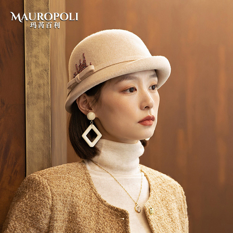 mauropoli渔夫帽出游时尚女秋冬