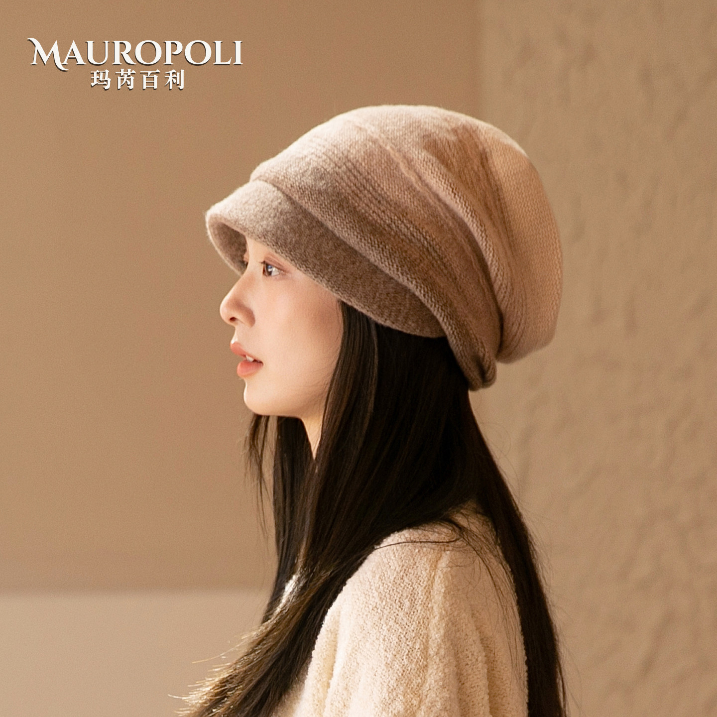 【纯羊毛】日系毛线帽女高级感