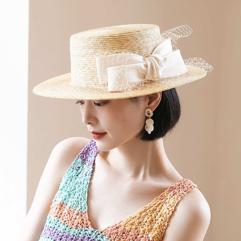 MauroPoli麦秆手工编织草帽女夏