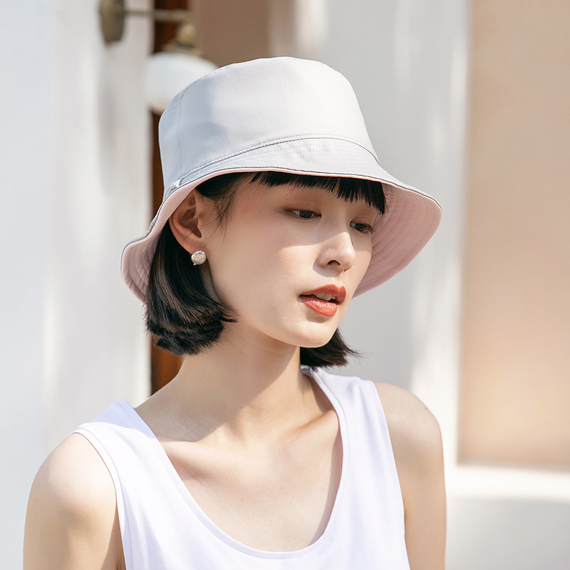 新款防晒帽女夏季防紫外线双面渔夫帽百搭遮阳帽时尚太阳帽帽子女