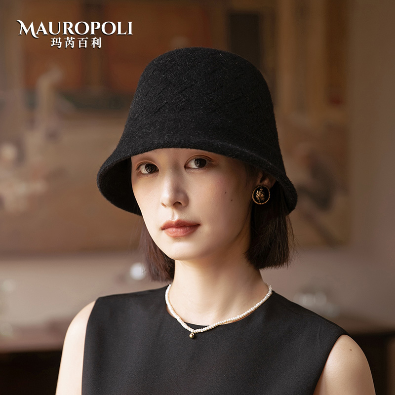 mauropoli水桶帽出游复古女秋冬