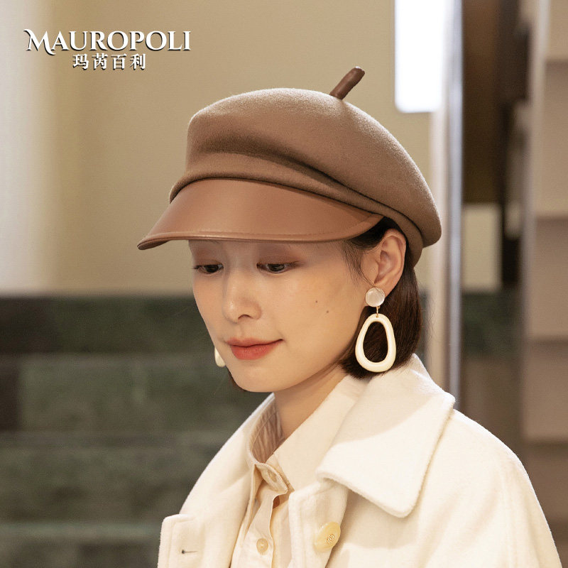mauropoli鸭舌帽出游复古女秋冬
