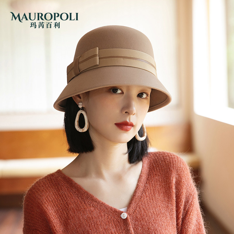MauroPoli羊毛法式礼帽女秋冬