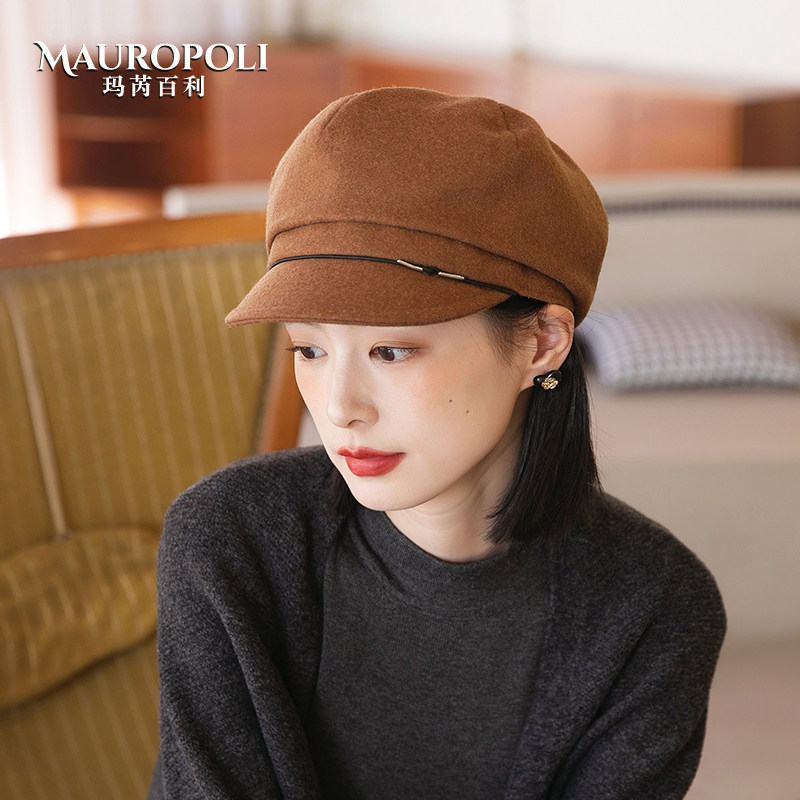 MauroPoli复古报童帽女秋冬八角