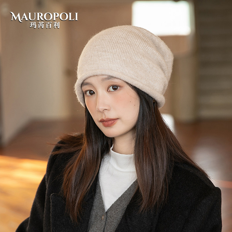 毛线帽女秋冬川西保暖堆堆帽冷帽