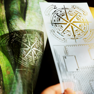 兔子家 手账尺镂空雕刻PET塑料遮蔽板 辅助模板junkjournal