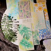 兔子家手账尺镂空雕刻PET塑料遮蔽文创手作文化用品艺术手账