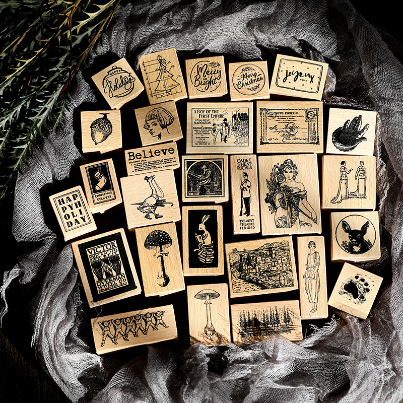 手账盐系复古百搭榉木第二弹印章