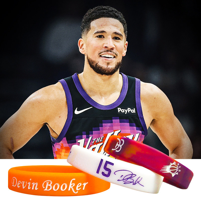 NBA球星德文布克签名手环夜光篮球太阳队DevinBooker硅胶运动腕带