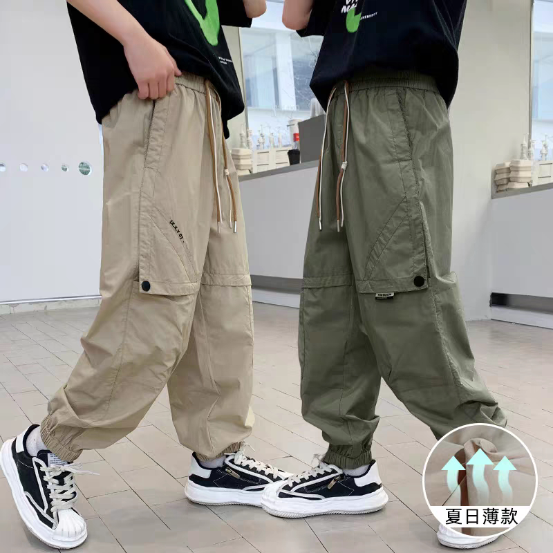 男童夏季超薄工装裤子中大童学生裤子