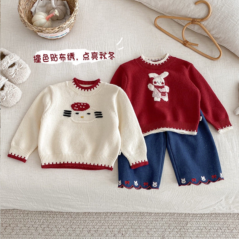 女童毛衣-秋冬保暖针织衫上衣