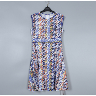 米欧N高端大牌折扣专柜正品 连衣裙 3560休闲飘逸收腰水墨印花无袖