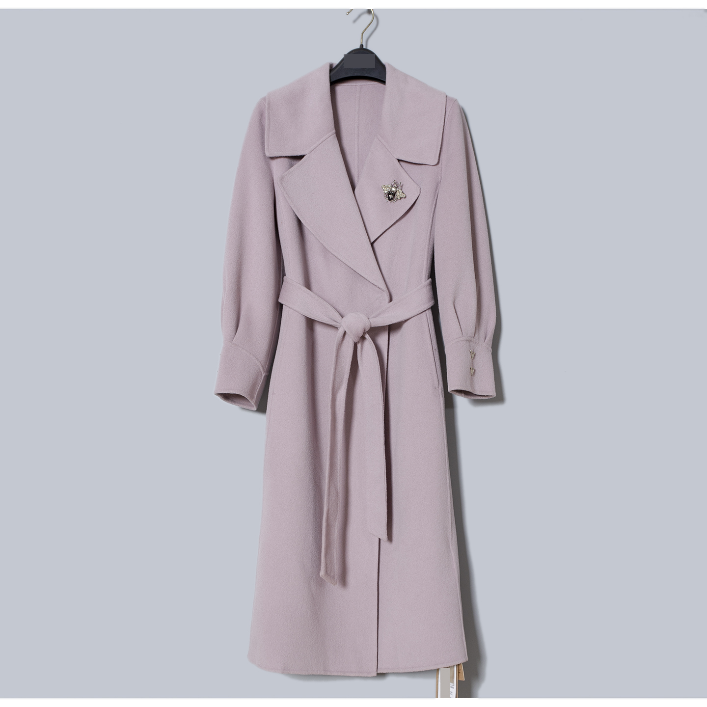 MAV高端羊绒品牌专柜价16888时尚气质山羊绒+羊毛双面呢中长大衣