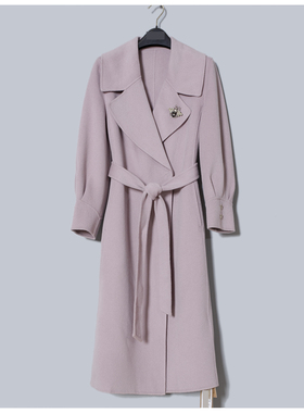 MAV高端羊绒品牌专柜价16888时尚气质山羊绒+羊毛双面呢中长大衣