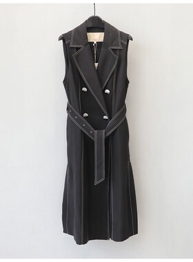 K高端大牌女装专柜正品3599折扣时尚修身棉+桑蚕丝中长马甲外套