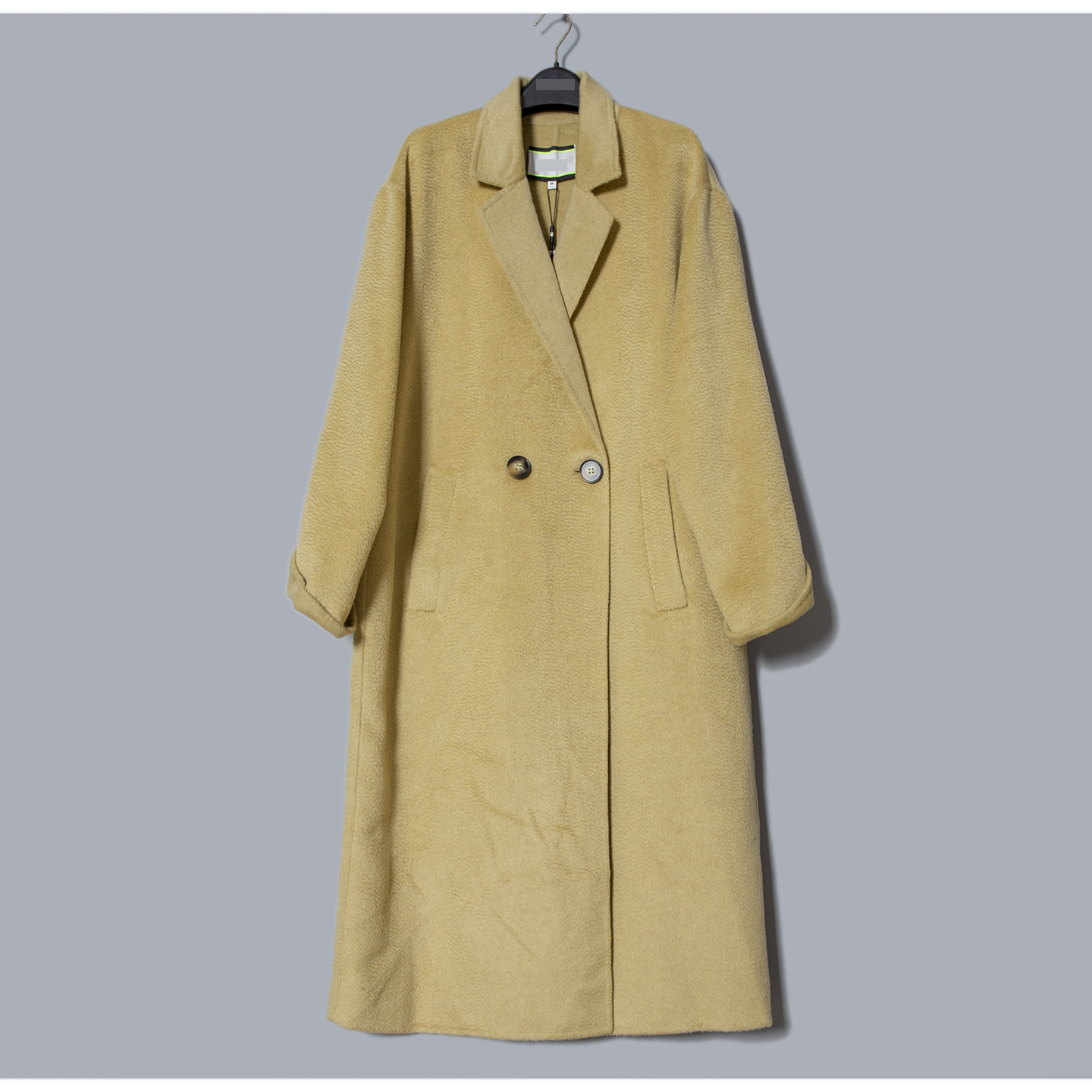 杰K北美设计师品牌D+专柜正品特2899宽松阔版绵羊毛水波纹呢大衣