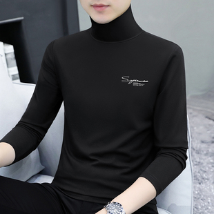 t恤高领防风棉保暖内衣弹力领口秋衣冬上衣 长袖 高领打底衫 男净版
