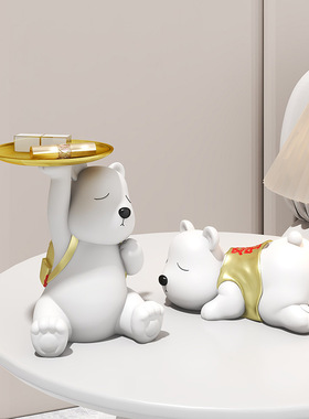 原创大发熊树脂摆件收纳装饰