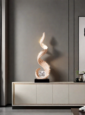 轻奢玄关摆件风生水起竖高装饰