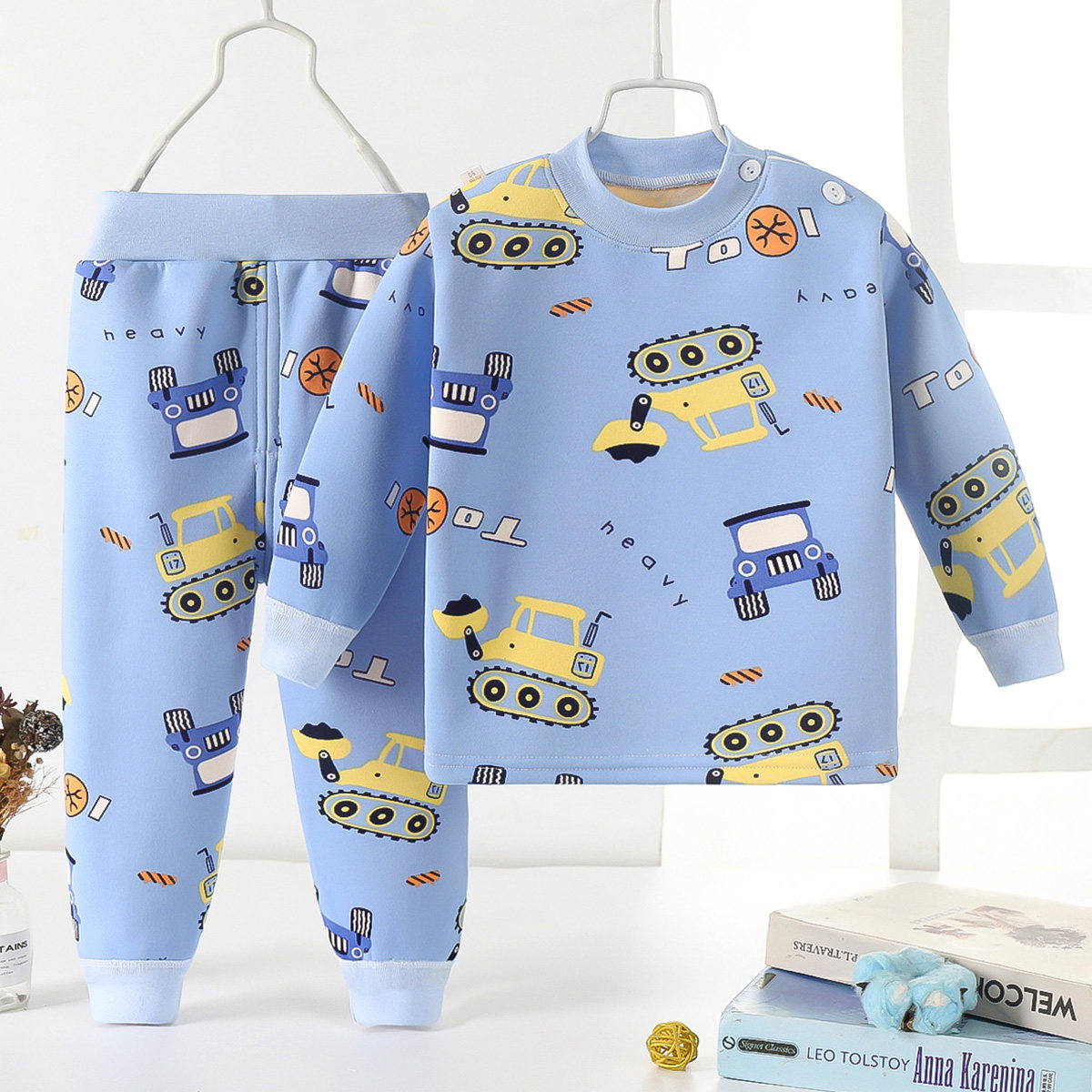 어린이 열 속옷 세트 플러스 벨벳 가을 옷 두꺼운 가을 바지 0-1 소년 2 소녀 3 세    가을 겨울 의류