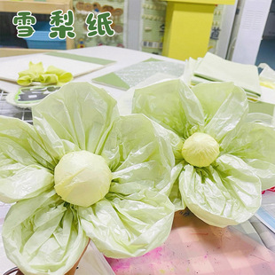 幼儿园环创雪梨纸绿色系莫兰迪教室班级布置装饰材料用品森系春天