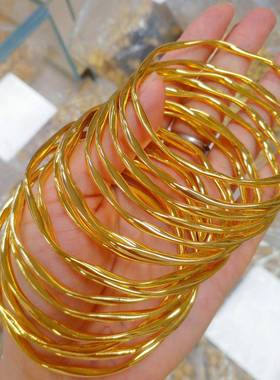 镀越莫南沙金金比乌斯手镯爱无尽循22.6.20环手镯女士闭口设计黄