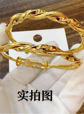 莫比乌手斯推拉人款手镯越南金时尚简约气质沙环情11.16.05节送女