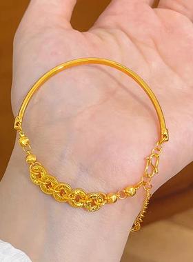 款店同沙金龙鳞25.8.08.五镯帝钱半镯手链碎冰冰猫眼钱币金子送女