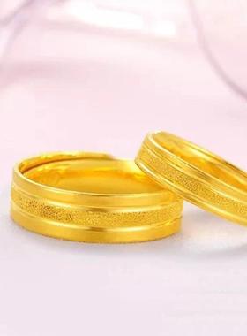 黄铜镀侣金指戒指 越南gj-2022-首沙金真空电镀环饰品活口磨砂情
